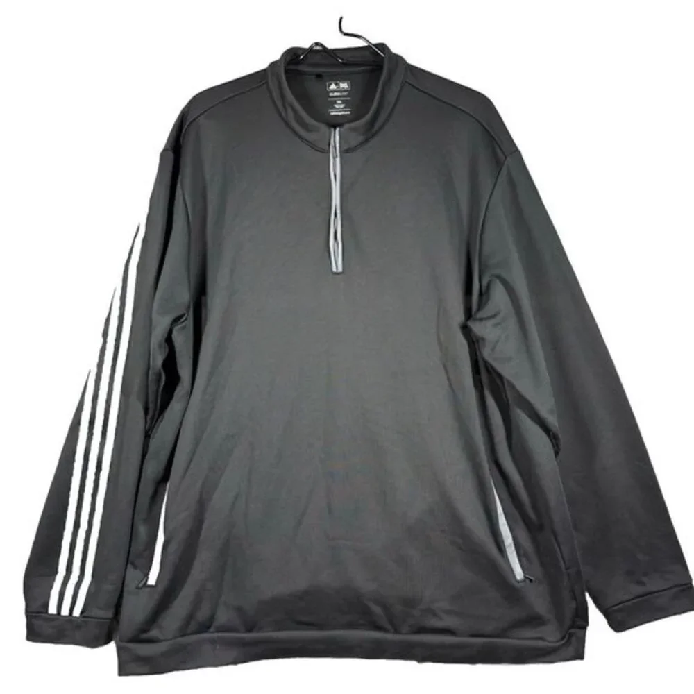 Adidas Golf Pullover 1/4 Zip Mens 2XL Black Long Sleeve‎ Climalite  Sweatshirt